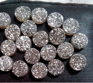 อัญมณีหลวมดรูซี่แบนสีเงินขนาด11มม. ขายส่ง - Product Image 4