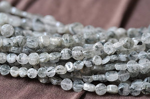 Cuentas de Cuarzo rutilado natural, piedras preciosas curativas de cristal natural suelto, hebra de gemas redondas - Product Image 3