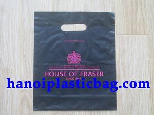 Sac de courses biodégradable à poignée découpée avec soufflet latéral, motif léopard, logo personnalisé imprimé sur plastique - Product Image 3