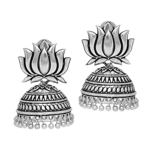 斋浦尔集市批发氧化耳环镀银饰品印度传统设计时尚Jhumka耳环妇女和女孩
