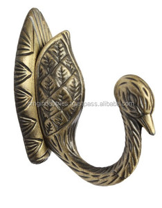 OMG Industries ตะขอเสื้อโค้ทเป็ดทองเหลืองโบราณ50มม. ตะขอเหล็กติดผนังตกแต่งแบบคว้าและกันลื่น - Product Image 1