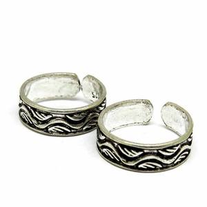 สุขออกซิไดซ์ธรรมดาเงิน925เงินสเตอร์ลิงผู้หญิงนิ้วเท้าแหวนปรับ - Product Image 3