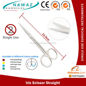 Tijeras desechables Iris Hoja recta 11,5 cm Top Premium Primeros auxilios Acero inoxidable Tijeras quirúrgicas de un solo uso Instrumentos - Product Image 2