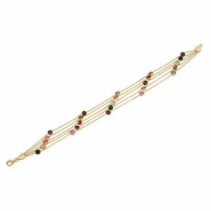 14K ทองแท้5ชั้นตัดดอกกุหลาบสีเพทายสร้อยข้อมือดวงตาชั่วร้ายที่สวยงามขายส่งจากไก่งวง - Product Image 1