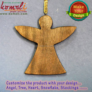 Recorte de madera para manualidades navideñas, adornos planos de Navidad en 3D - Product Image 2