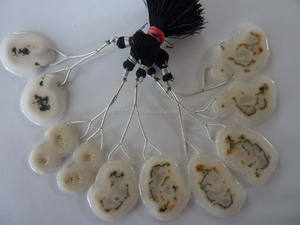 Fashion-Designed Solar Quartz Gemstone <b>Earrings</b> Rhinestone Metal Accessory with Brass Tube for Jewelry - Product Image 3