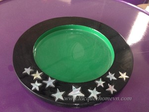 Mother of pearl lacquer plate, made in Vietnam- http://lacquerhomevn.com/ - Product Image 1