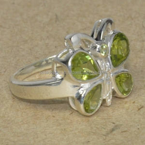 แหวนพลอยเพอริโดทรงผีเสื้อ925แหวนเงินสเตอร์ลิงพร้อมแหวนเงินชุบทันสมัยแหวนแฟชั่นสำหรับผู้หญิง - Product Image 2