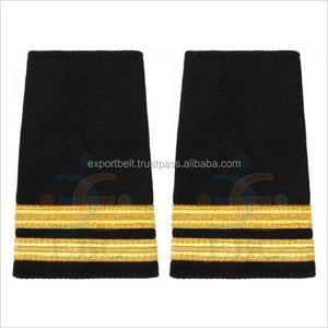 One Bar Epaulets Trainee Pilot 3/8 Wide Stripes pos Perancis Bullion Mylar Braid OEM Pilot Epaulets 1/2/3/4 peringkat emas perak - Product Image 2