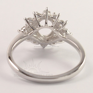 ตั้งค่าตัวเลือกของคุณเองขายดีที่สุดแหวนมุกสีเงินสีเงิน925แนวสปอร์ตแบบคลาสสิกเครื่องประดับหิน - Product Image 2