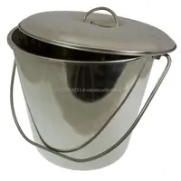 Balde de aço inoxidável de 3 litros, balde com tampa dobrável da cor plástica da imprensa, material ecológico, tipo de água