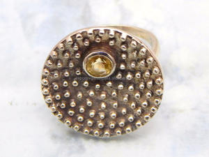 Anillo de Boda Clásico de Plata de Ley 925 con Gema de Cuarzo Limón para Mujer - Product Image 3