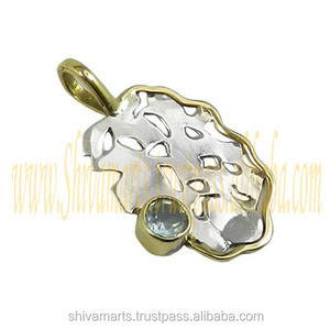 Sólido 925 joyería de plata estampada hecha a mano plata azul Topacio colgante joyería fina colgantes y dijes - Product Image 2