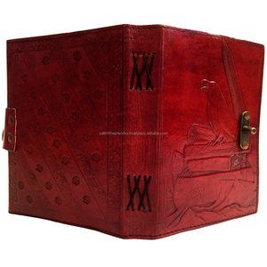 Crow nổi nâu chính hãng da handmade Tạp Chí cuốn sách của bóng Lưu ý cuốn sách trống Trắng Giấy Nhật Ký với kim loại cổ C khóa - Product Image 5