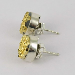 Boucles d'oreilles unisexes chrétiennes bohèmes en argent sterling 925 avec squelette attrayant en titane et druse, bijoux de créateur - Product Image 4