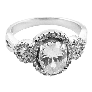El último anillo sólido de plata 925 de gama alta con deslumbrante CZ, joyería de diamantes estéticos, anillo de plata redondo para mujer, Idea de regalo perfecta - Product Image 1