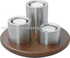 Ensemble de bougeoirs chauffe-plat bougeoir en acier inoxydable pour la décoration intérieure cadeaux décoratifs votifs en métal au prix de gros - Product Image 3