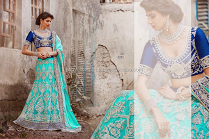 Designer partie porter lourde mariée lehegna et pakistanais anarkali costumes de style pour cette saison de mariage - Product Image 5