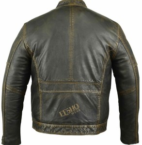 High Demand Fashion <b>Star</b> Sheep Skin Genuine <b>Jacket</b> Premium Slim Fit Outerwear Stand Front Men Women Stylish Casual Biker - Product Image 3