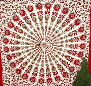 ผ้าห่มชายหาดนกยูงแบบแขวนผนังลายศิลปะฮิปปี้สไตล์โบฮีเมียนสำหรับปิกนิกสำหรับวัฒนธรรมฮิปปี้ - Product Image 1