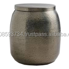 Mesa de tambor de Metal para sala de estar, diseño Vintage decorativo de lujo para el hogar, color negro, para sala de estar - Product Image 2
