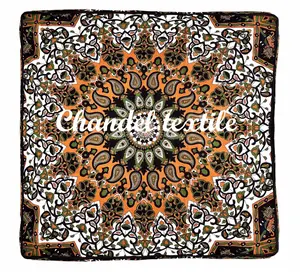 35" Bohemian Cotton Floor <b>Cushion</b> Cases Indian Square Ottoman Pouf Dog Bed <b>Boho</b> Seating Star Mandala Print Daybed Leaves Cartoon - Product Image 1