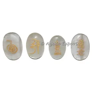 Ensemble de guérison ovales en élénite, 7 ensembles de Reiki, tous types de Reiki naturelles, 7 chakra de cœur - Product Image 1