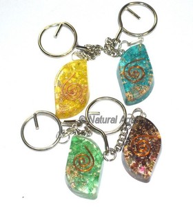 LLavero de orgonita de primera clase, piedra surtida, forma de ojo, orgonita, Keying - Product Image 1