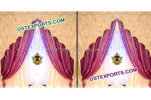 Wedding Mandap Heavy Embrodried <b>Drapes</b> Gold Sequins Backdrop Muslim Wedding Hand Embroidered <b>Curtains</b> - Product Image 2