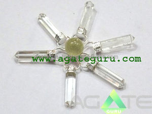 Générateur d'énergie cristalline avec boule, générateur métaphysique de guérison en pierres précieuses fait à la main - Product Image 1