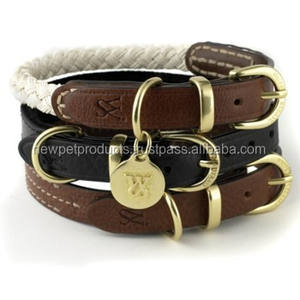 Collar de cuero de lujo de patrón sólido con decoración de encaje personalizado para perros medianos y grandes al por mayor - Product Image 2