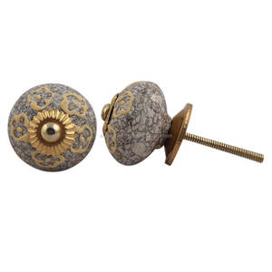 Main Premium Qualité Jaune En Céramique Floral Tiroirs Boutons Dresser Cabinet Poignées Cuisine Placard Poignées De Porte En Gros - Product Image 2