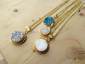 Collar con Colgante de Ágata Blanca Chapado en Níquel Libre de Níquel, Forma de Número, Unisex, para Bodas, Compromisos, Aniversarios y Fiestas - Product Image 2