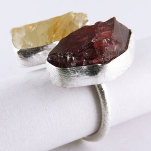 การออกแบบที่ทันสมัย Citrine_Garnet แหวนเงิน925,ผู้ส่งออกและผู้ค้าส่ง,ผู้ผลิตเครื่องประดับเงิน - Product Image 6