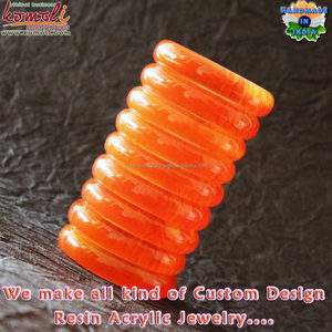 สีส้มหินอ่อน Bakelite เครื่องประดับเรซิ่นกำไลเครื่องประดับแกะสลักที่กำหนดเอง - Product Image 2