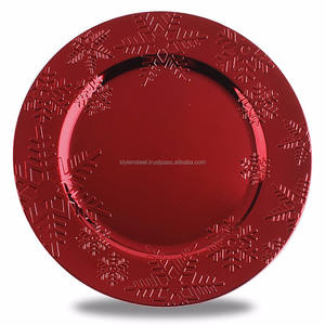 จานที่ชาร์จทอง,แผ่นที่ชาร์จทองแดงสเตนเลสขอบโลหะสีเงินสีโรสโกลด์ - Product Image 2