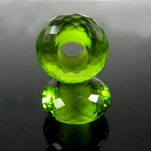 Peridoto redondo de 14x8x5mm, cuentas de piedras preciosas de agujero grande, perlas sueltas para fabricación de joyas, IG2985 - Product Image 2