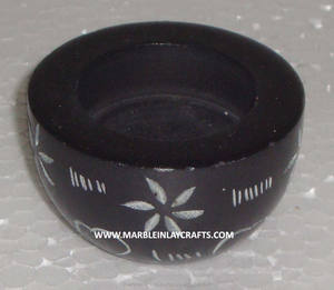 <b>Black</b> Soapstone Home Decorative <b>Candle</b> Stands - Product Image 1