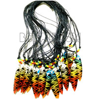 Balinais Surf Mini Conseil Pendentif Collier Unisexe Bois Alliage Corde Chaîne Punk Style Surf-Thème Planche De Surf Collier En Cuir Chaîne