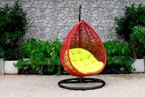 Hamaca de mimbre para Patio exterior, silla Columpio de mimbre de poliéster, duradera y única - Product Image 2