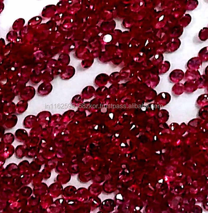 Ruby Round Facetedcut Loose Gemstone Top Quality Bulk Order Good Color Precious Stone Wholesaler