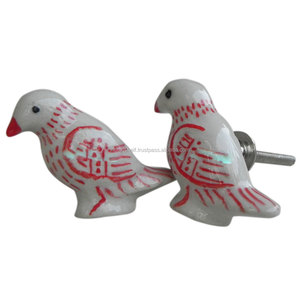 Kak — boutons de tiroir en céramique motif oiseau, fait à la main de qualité supérieure, pour commode, porte, placard de cuisine, vente en gros - Product Image 1