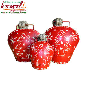 Hand painted red souvenirs swiss cowbell home decoration bells - Product Image 6