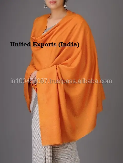 100% Viscose plain dyed pashmina shawls with 2 side fringes 2017