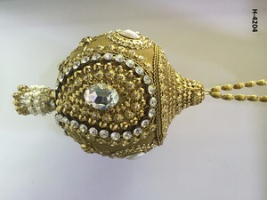 H4199 Vivid Handmade Metal Ladies' Evening <b>Clutch</b> <b>Bags</b> <b>Gold</b> Silver Beaded Party Purse Chain Strap Flap Closure 1-1.9L Capacity - Product Image 5