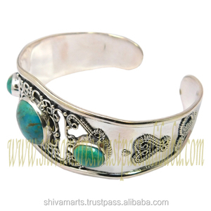 Bracelet en pierre Turquoise bleu ciel, bijoux de mode, argent massif 925, bracelets, bijoux Vintage, fournisseur exporté - Product Image 2