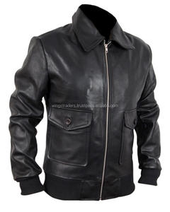 De los hombres de moda diseño negro Slim Fit chaqueta cuero chaqueta con precio al por mayor en Pakistán - Product Image 3
