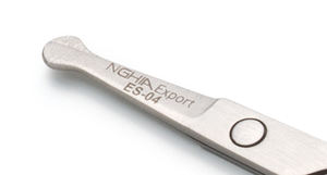 Ciseaux à sourcils ES-04 en acier inoxydable plaqué gris, longueur 89 mm, export Vietnam, haute qualité, Nghia Export - Product Image 4