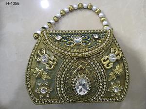 Handmade H4055 Metal Clutch for Ladies Gold <b>Silver</b> Evening Handbags Beaded <b>Tote</b> <b>Bags</b> Patterned Purse Online Shopping in India - Product Image 2