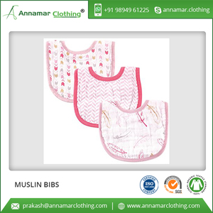 ผ้าฝ้ายปกติซูเปอร์ซอฟท์ให้อาหารเด็กมัสลิน Bibs สำหรับการขาย - Product Image 2